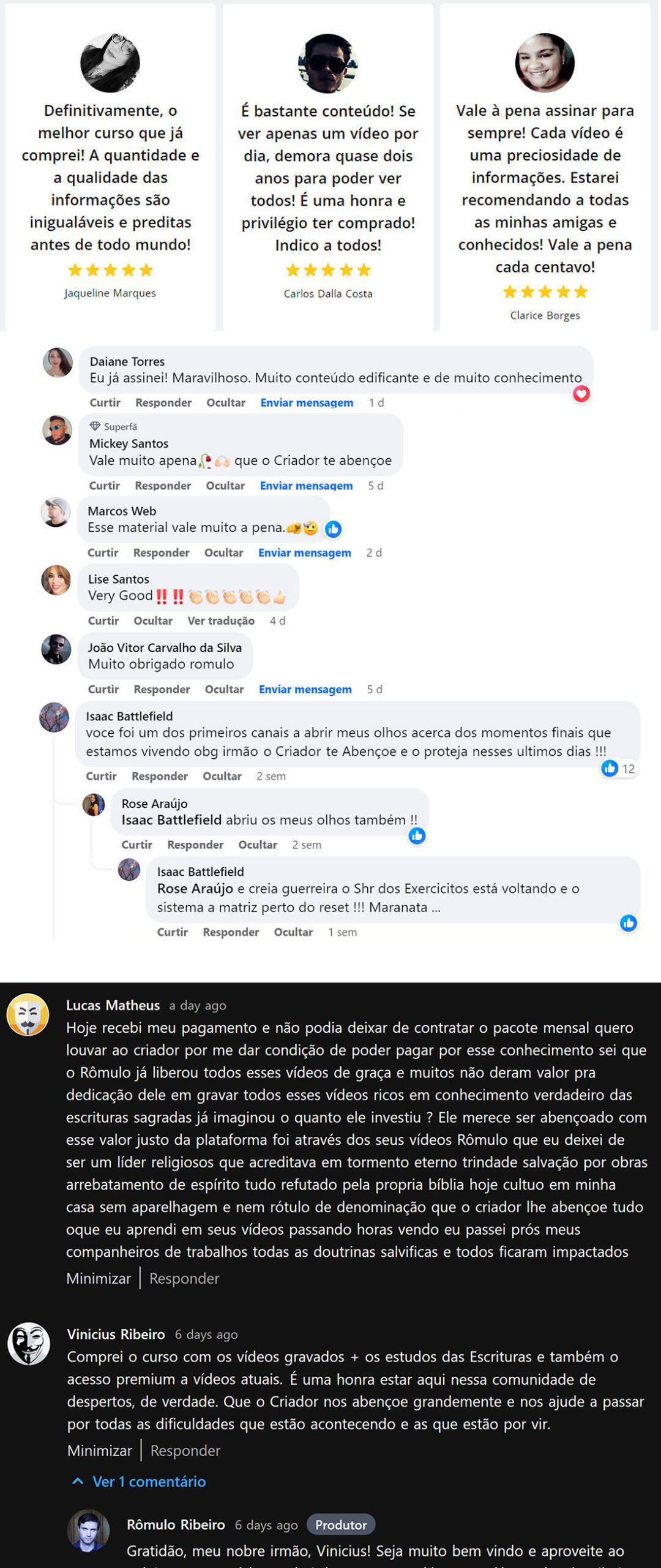 RomuloFlix depoimentos